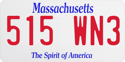 MA license plate 515WN3