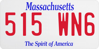 MA license plate 515WN6