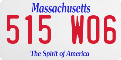 MA license plate 515WO6