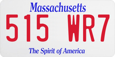 MA license plate 515WR7