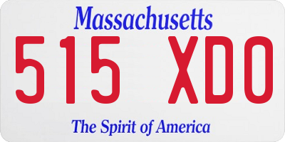 MA license plate 515XD0