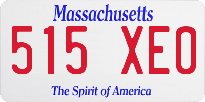 MA license plate 515XE0