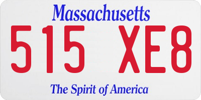 MA license plate 515XE8
