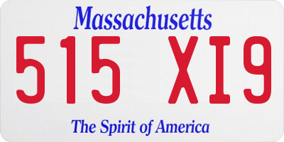 MA license plate 515XI9