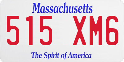 MA license plate 515XM6