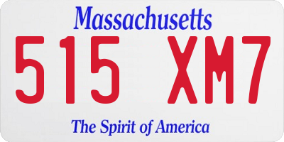 MA license plate 515XM7