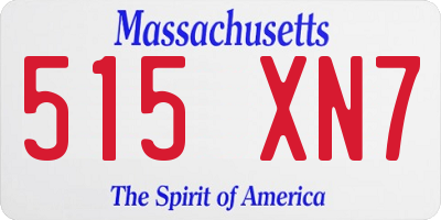MA license plate 515XN7