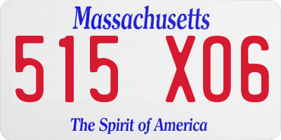 MA license plate 515XO6