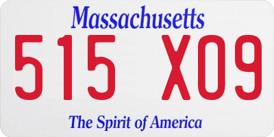 MA license plate 515XO9