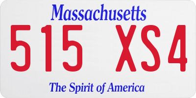 MA license plate 515XS4