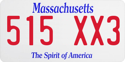 MA license plate 515XX3