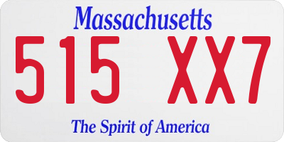 MA license plate 515XX7