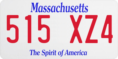MA license plate 515XZ4