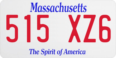 MA license plate 515XZ6