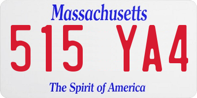 MA license plate 515YA4