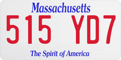 MA license plate 515YD7
