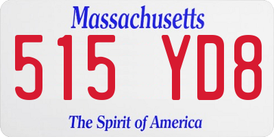 MA license plate 515YD8