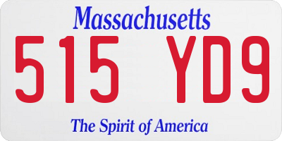 MA license plate 515YD9