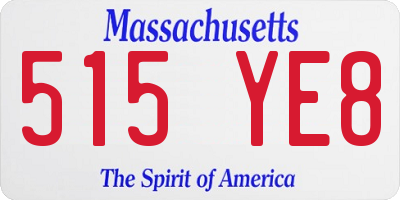 MA license plate 515YE8