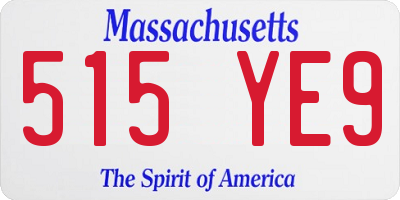 MA license plate 515YE9