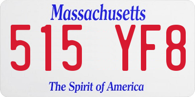 MA license plate 515YF8