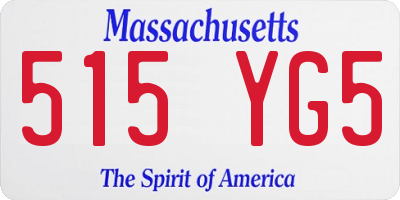 MA license plate 515YG5