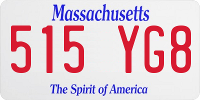 MA license plate 515YG8
