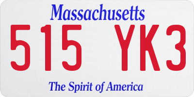 MA license plate 515YK3