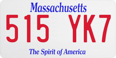 MA license plate 515YK7