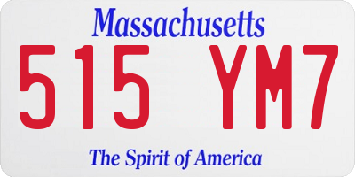 MA license plate 515YM7