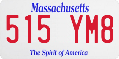 MA license plate 515YM8