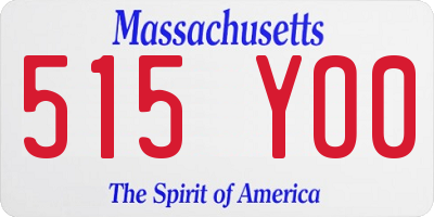 MA license plate 515YO0