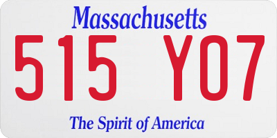 MA license plate 515YO7