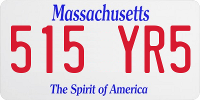 MA license plate 515YR5