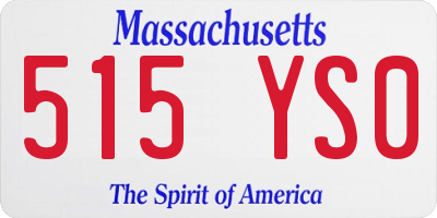 MA license plate 515YS0