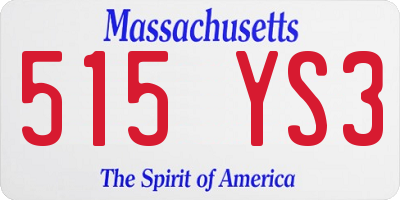 MA license plate 515YS3