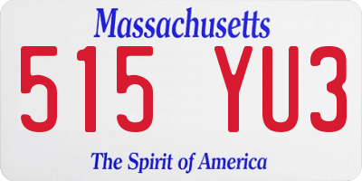 MA license plate 515YU3