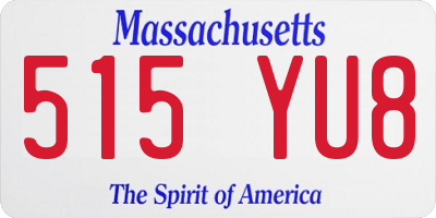 MA license plate 515YU8