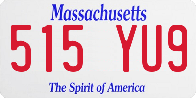 MA license plate 515YU9