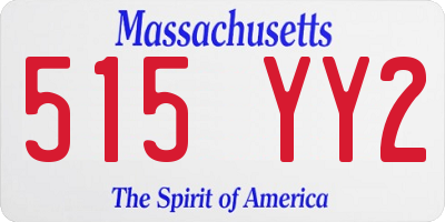 MA license plate 515YY2