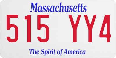 MA license plate 515YY4