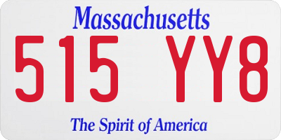 MA license plate 515YY8