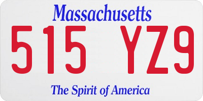 MA license plate 515YZ9