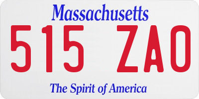 MA license plate 515ZA0