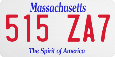 MA license plate 515ZA7