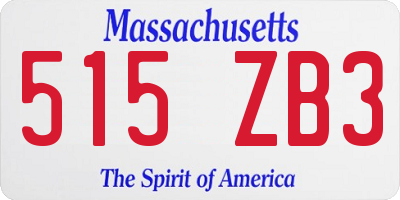 MA license plate 515ZB3