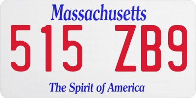 MA license plate 515ZB9