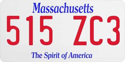 MA license plate 515ZC3