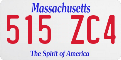 MA license plate 515ZC4