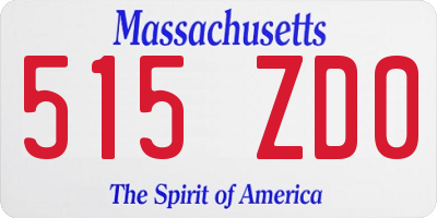 MA license plate 515ZD0